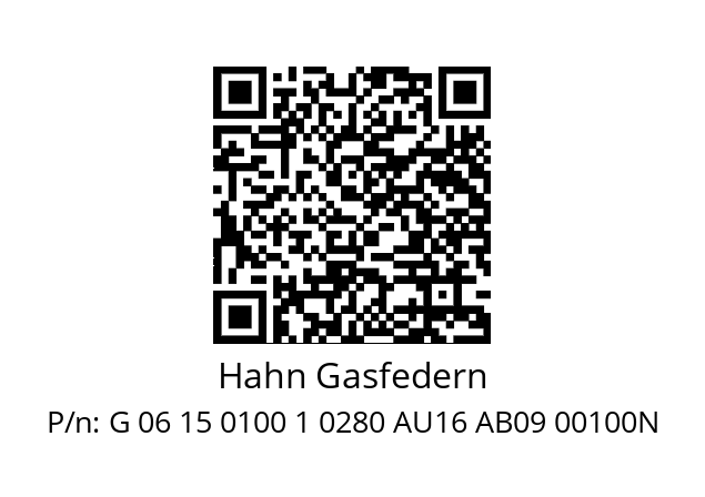   Hahn Gasfedern G 06 15 0100 1 0280 AU16 AB09 00100N