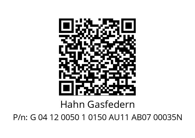   Hahn Gasfedern G 04 12 0050 1 0150 AU11 AB07 00035N