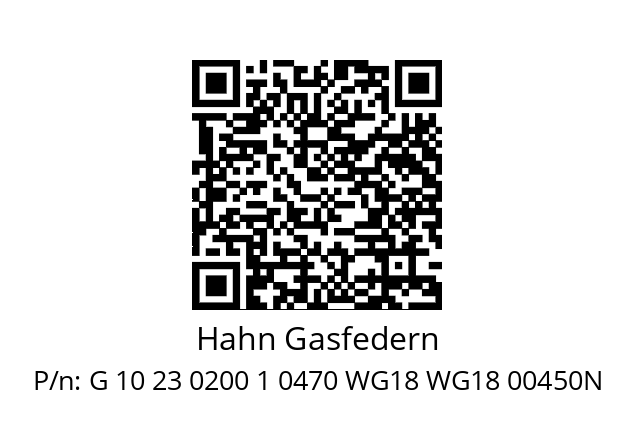   Hahn Gasfedern G 10 23 0200 1 0470 WG18 WG18 00450N