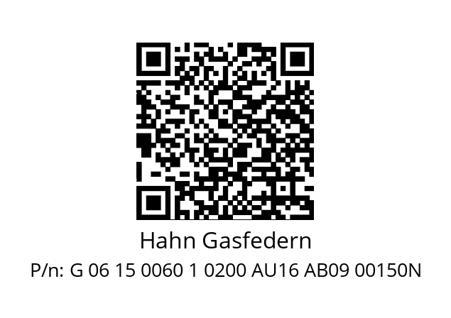   Hahn Gasfedern G 06 15 0060 1 0200 AU16 AB09 00150N