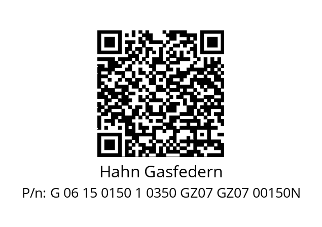   Hahn Gasfedern G 06 15 0150 1 0350 GZ07 GZ07 00150N