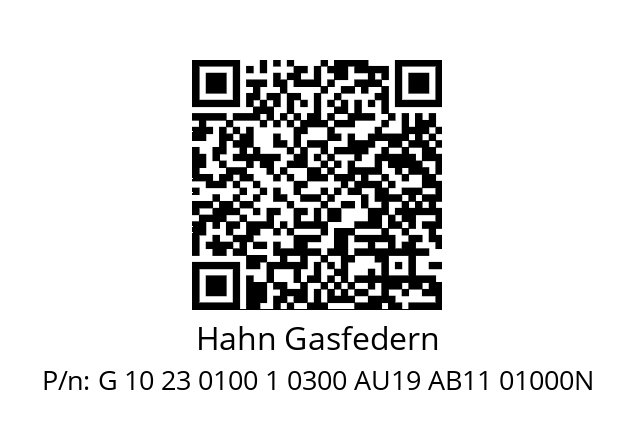   Hahn Gasfedern G 10 23 0100 1 0300 AU19 AB11 01000N