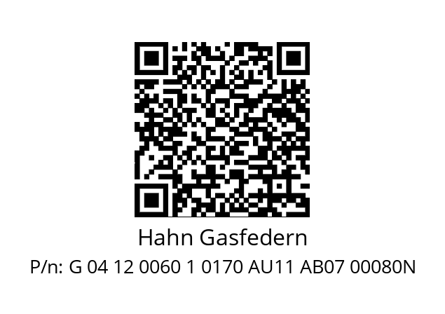   Hahn Gasfedern G 04 12 0060 1 0170 AU11 AB07 00080N