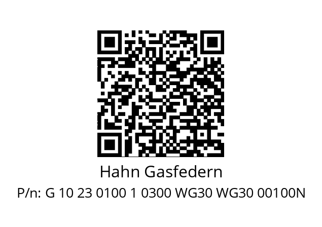   Hahn Gasfedern G 10 23 0100 1 0300 WG30 WG30 00100N