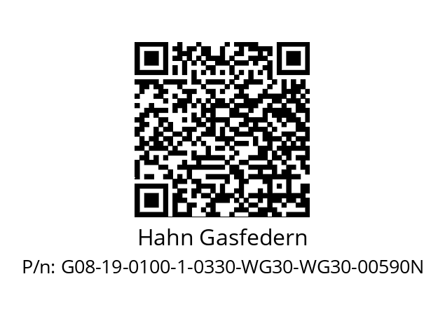   Hahn Gasfedern G08-19-0100-1-0330-WG30-WG30-00590N