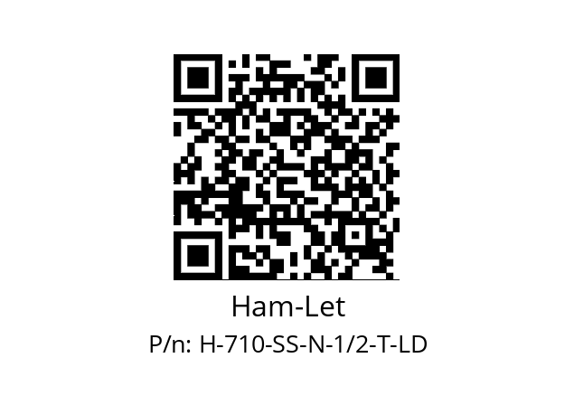   Ham-Let H-710-SS-N-1/2-T-LD