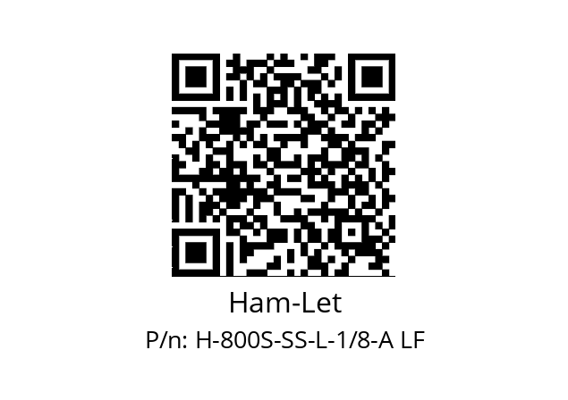   Ham-Let H-800S-SS-L-1/8-A LF