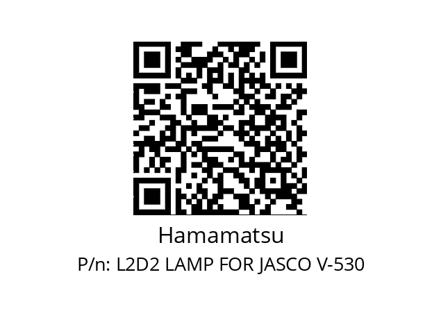   Hamamatsu L2D2 LAMP FOR JASCO V-530