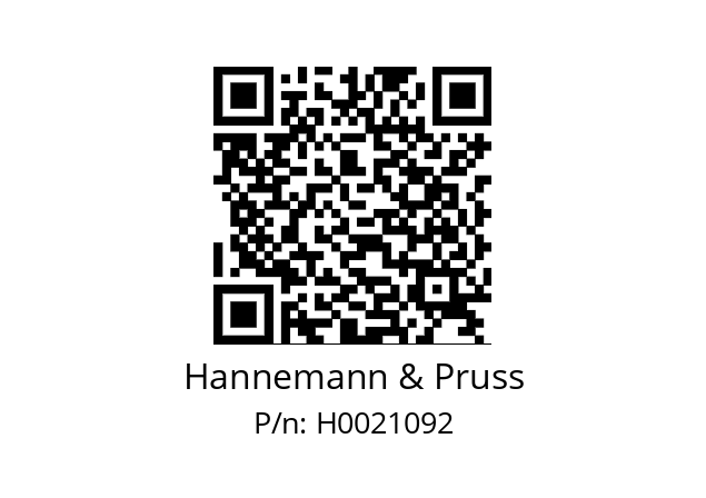   Hannemann & Pruss H0021092