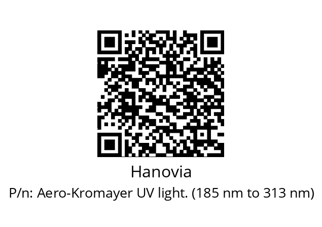   Hanovia Aero-Kromayer UV light. (185 nm to 313 nm)