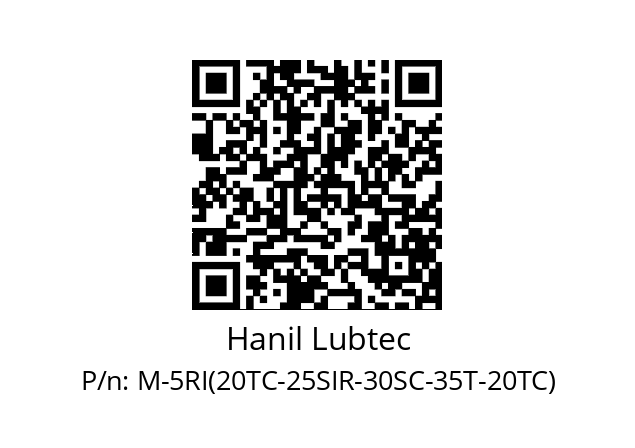   Hanil Lubtec M-5RI(20TC-25SIR-30SC-35T-20TC)