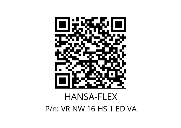   HANSA-FLEX VR NW 16 HS 1 ED VA