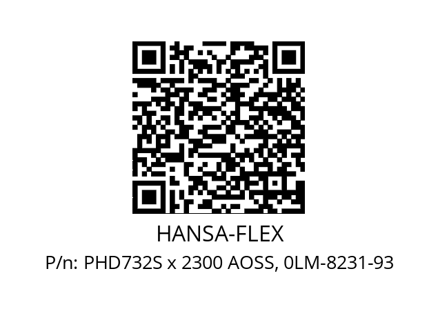   HANSA-FLEX PHD732S x 2300 AOSS, 0LM-8231-93