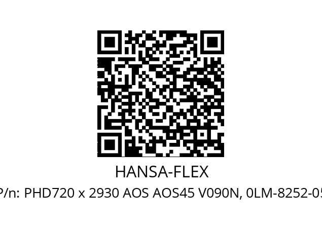   HANSA-FLEX PHD720 x 2930 AOS AOS45 V090N, 0LM-8252-05