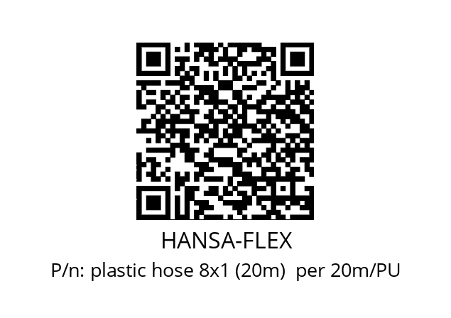   HANSA-FLEX plastic hose 8x1 (20m)  per 20m/PU