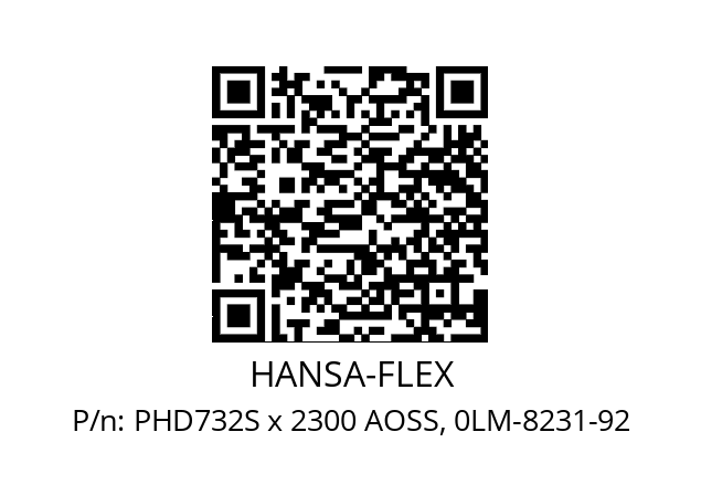   HANSA-FLEX PHD732S x 2300 AOSS, 0LM-8231-92