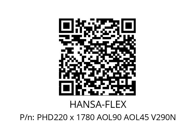   HANSA-FLEX PHD220 x 1780 AOL90 AOL45 V290N