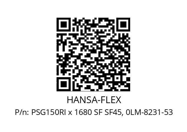   HANSA-FLEX PSG150RI x 1680 SF SF45, 0LM-8231-53