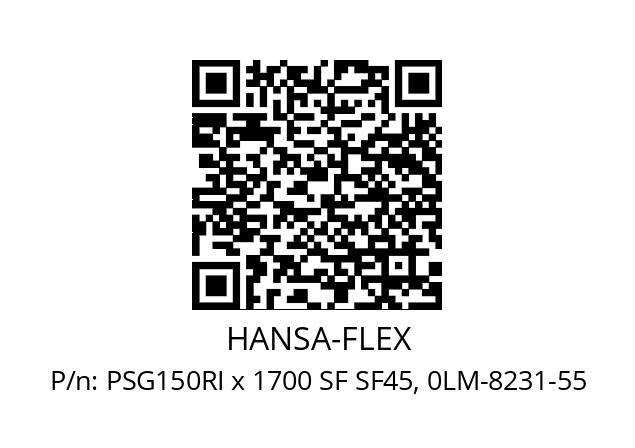   HANSA-FLEX PSG150RI x 1700 SF SF45, 0LM-8231-55