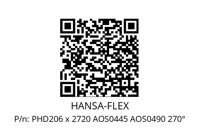   HANSA-FLEX PHD206 x 2720 AOS0445 AOS0490 270°