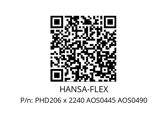   HANSA-FLEX PHD206 x 2240 AOS0445 AOS0490