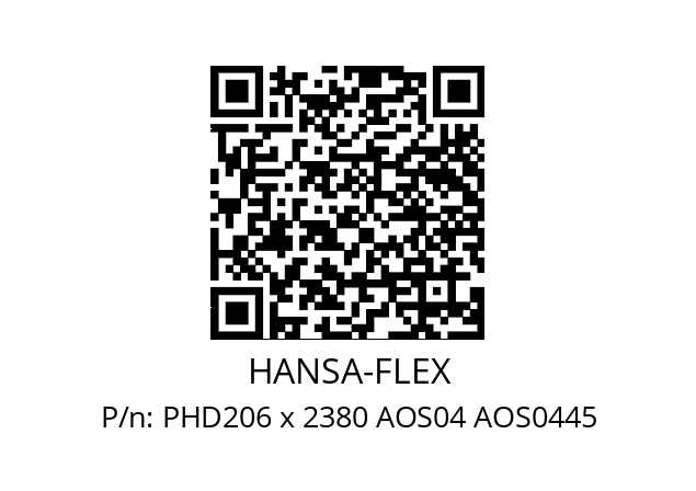   HANSA-FLEX PHD206 x 2380 AOS04 AOS0445