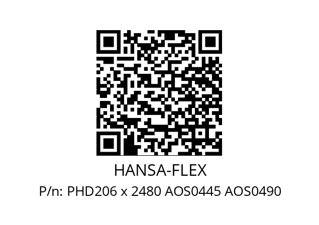   HANSA-FLEX PHD206 x 2480 AOS0445 AOS0490