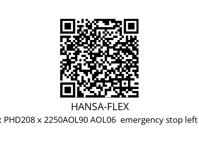   HANSA-FLEX PHD208 x 2250AOL90 AOL06  emergency stop left FS2