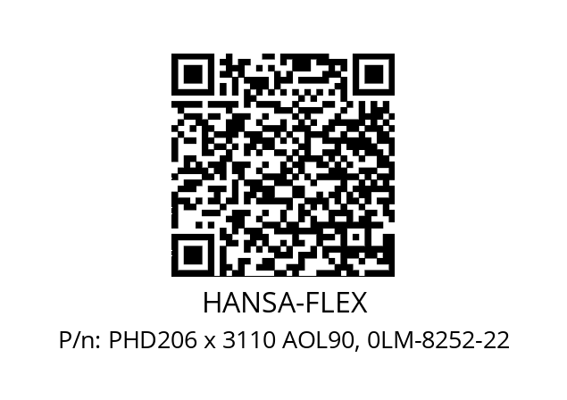   HANSA-FLEX PHD206 x 3110 AOL90, 0LM-8252-22