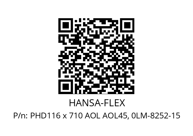   HANSA-FLEX PHD116 x 710 AOL AOL45, 0LM-8252-15