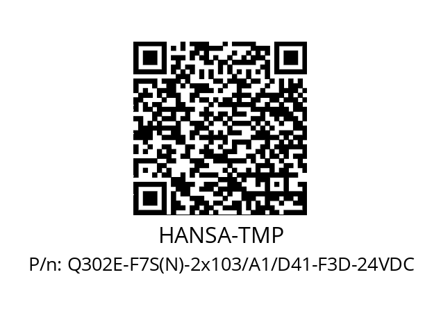   HANSA-TMP Q302E-F7S(N)-2x103/A1/D41-F3D-24VDC