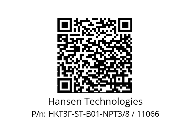   Hansen Technologies HKT3F-ST-B01-NPT3/8 / 11066