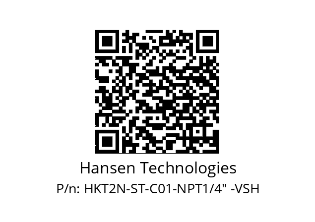   Hansen Technologies HKT2N-ST-C01-NPT1/4" -VSH