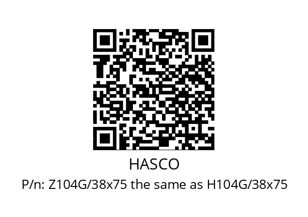   HASCO Z104G/38x75 the same as H104G/38x75