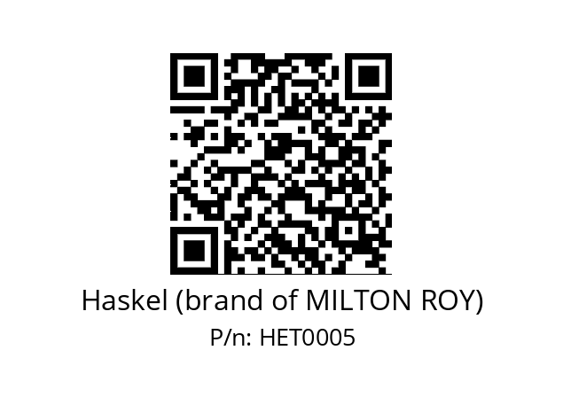   Haskel (brand of MILTON ROY) HET0005