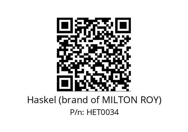   Haskel (brand of MILTON ROY) HET0034