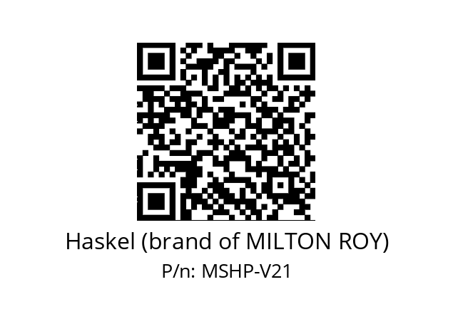   Haskel (brand of MILTON ROY) MSHP-V21