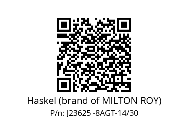   Haskel (brand of MILTON ROY) J23625 -8AGT-14/30