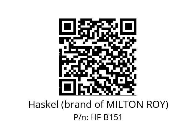   Haskel (brand of MILTON ROY) HF-B151