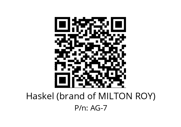   Haskel (brand of MILTON ROY) AG-7