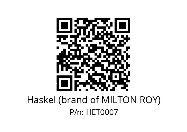   Haskel (brand of MILTON ROY) HET0007