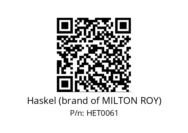   Haskel (brand of MILTON ROY) HET0061