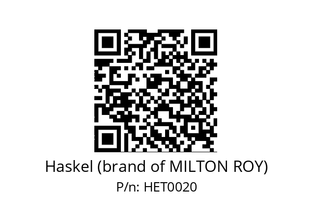   Haskel (brand of MILTON ROY) HET0020