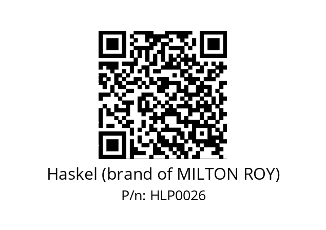   Haskel (brand of MILTON ROY) HLP0026