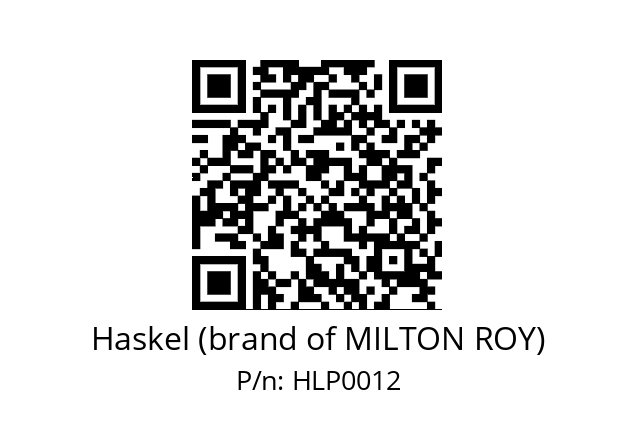   Haskel (brand of MILTON ROY) HLP0012