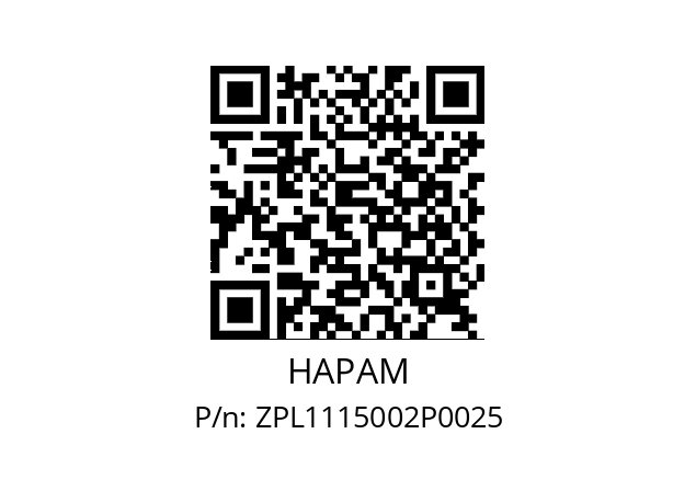   HAPAM ZPL1115002P0025