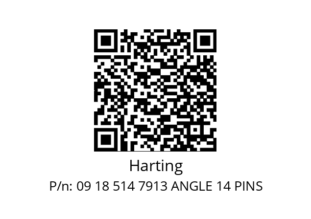   Harting 09 18 514 7913 ANGLE 14 PINS