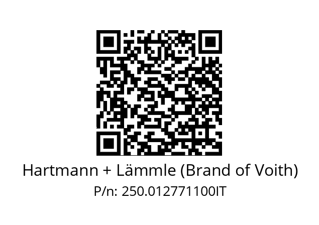   Hartmann + Lämmle (Brand of Voith) 250.012771100IT