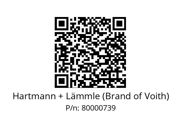   Hartmann + Lämmle (Brand of Voith) 80000739