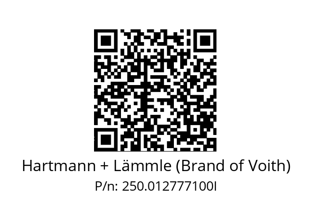   Hartmann + Lämmle (Brand of Voith) 250.012777100I